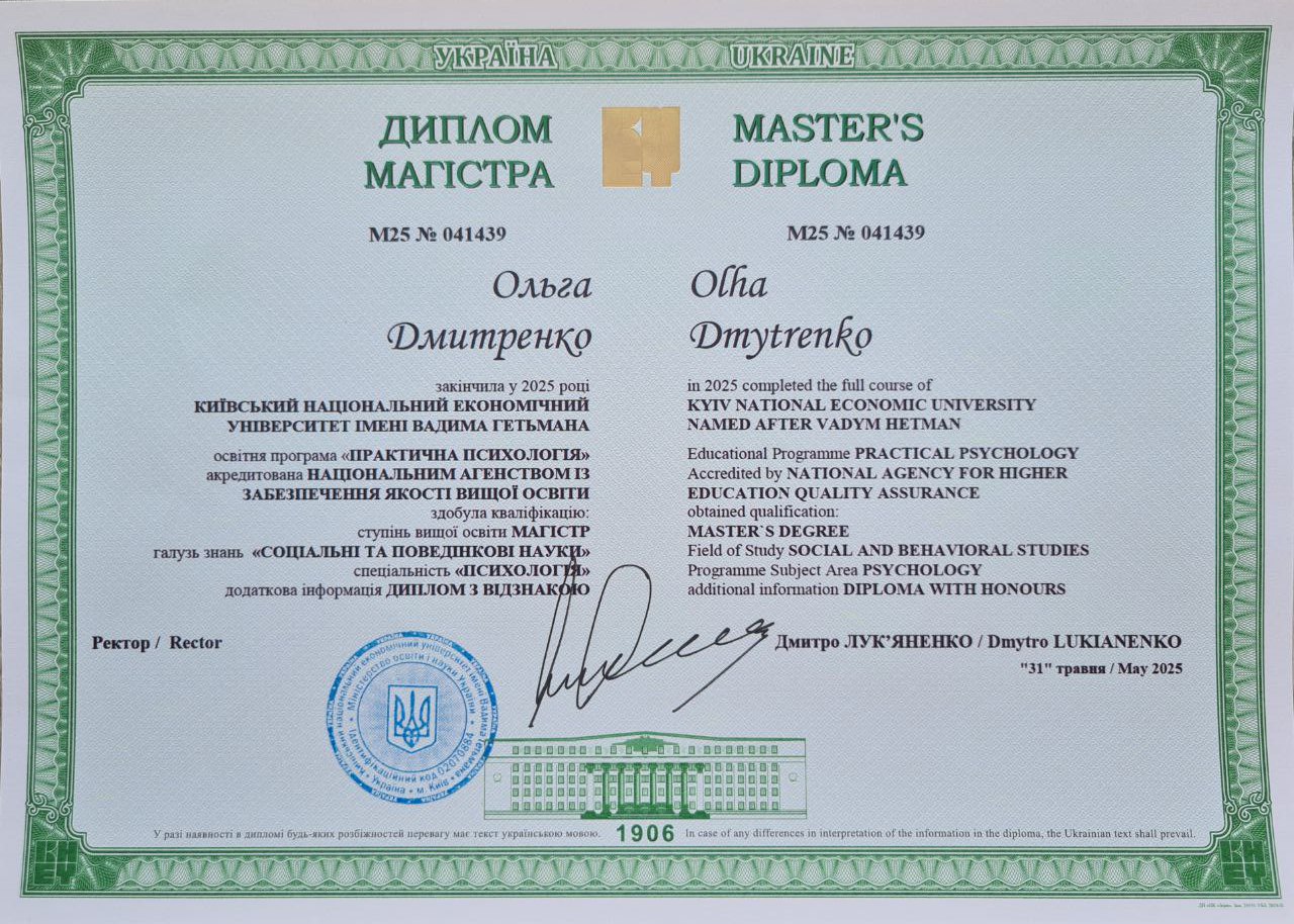 Диплом Магістра